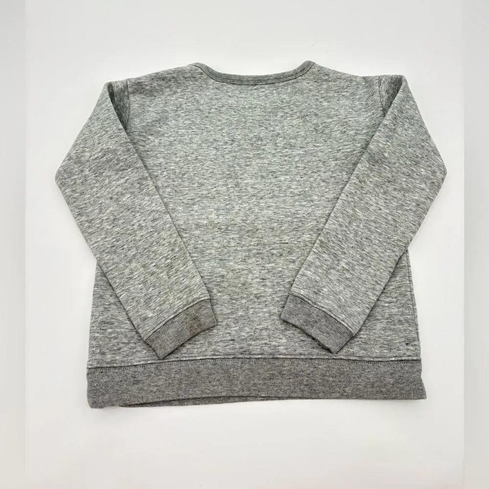 J. Crew | Gray Kids Sweatshirt with Blue Heart Pocket | medium